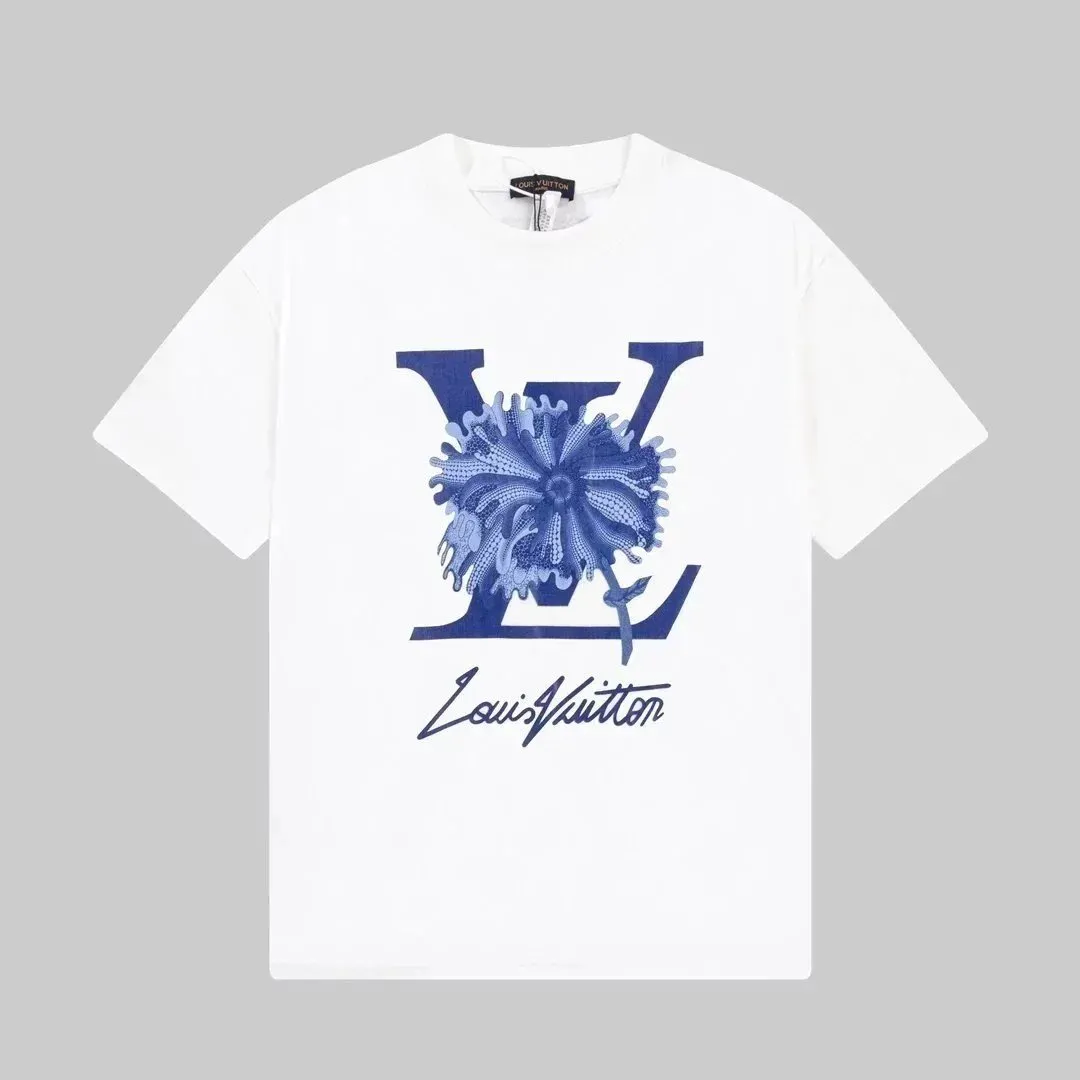 White Blue Flower Label 002
