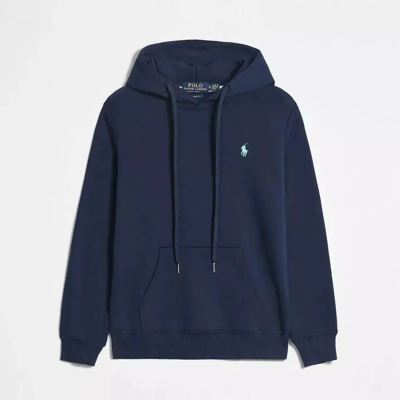 Blue and green logo pullover hoodie