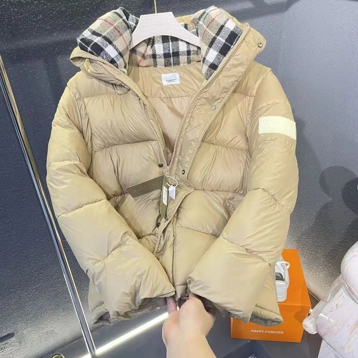 Khaki BURBERRY down jacket