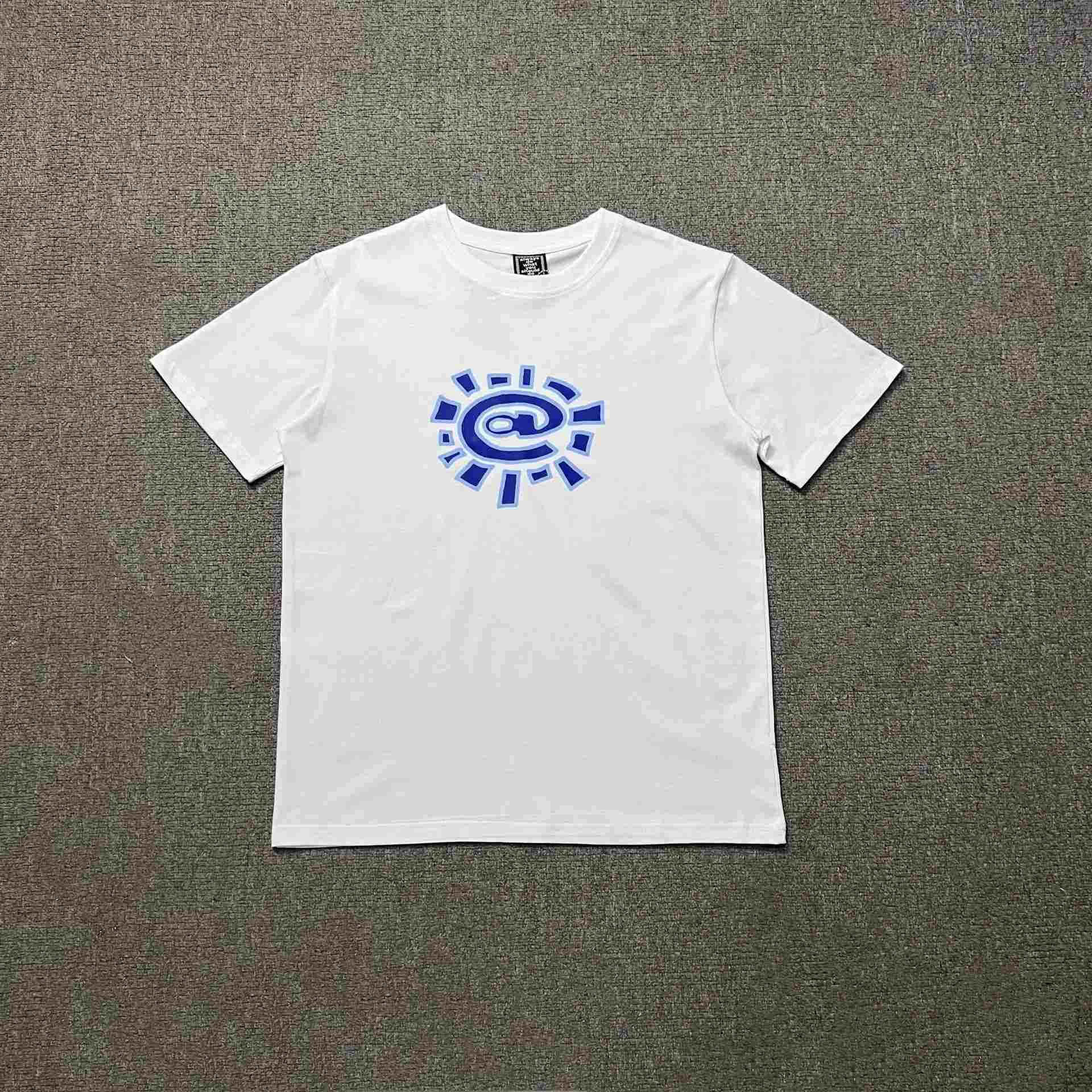 AD04 white print blue sky blue border