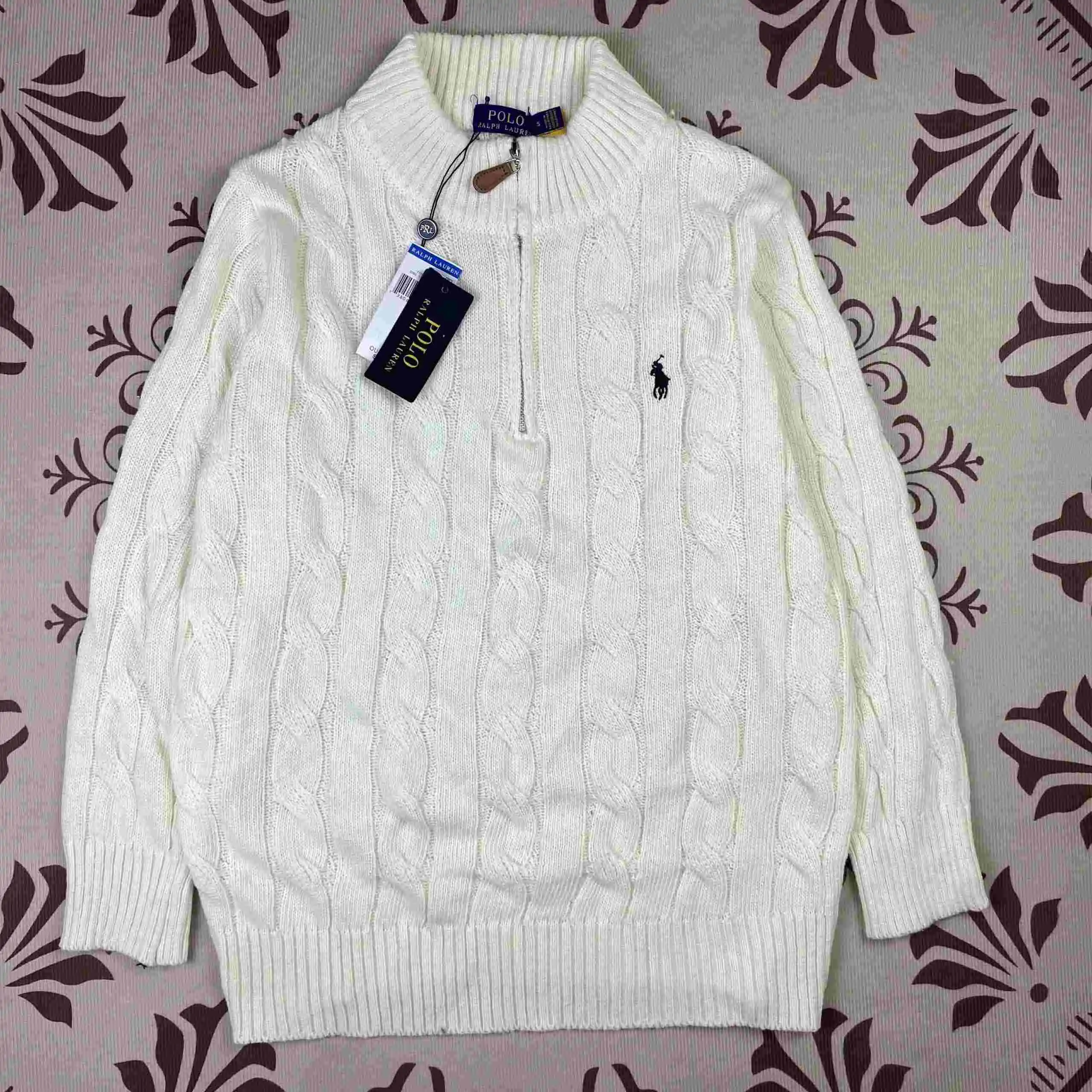 Zipper sweater white
