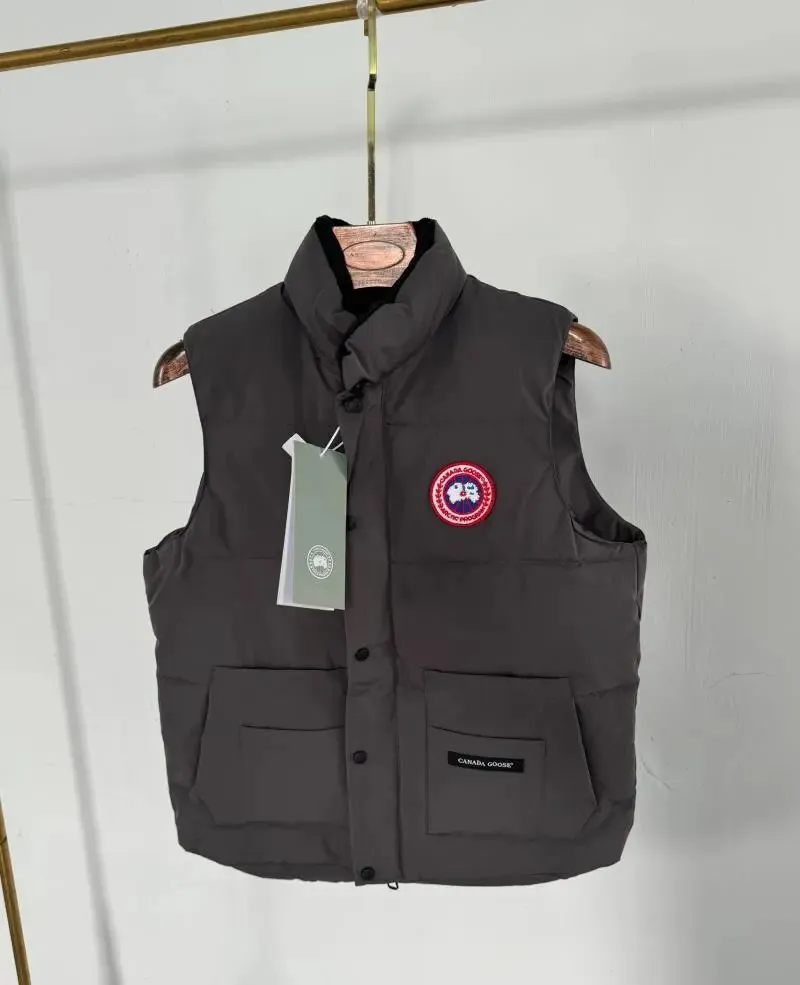 Grey red emblem vest