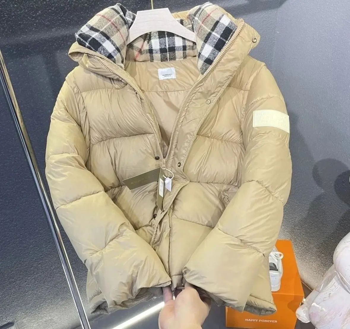 White Burberry down jacket